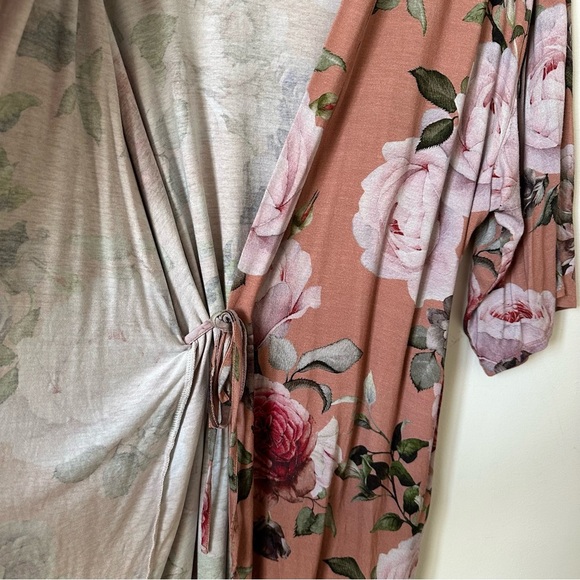 Flora Nikrooz Floral Knit Robe In Dusty Pink Size M - Picture 4 of 9